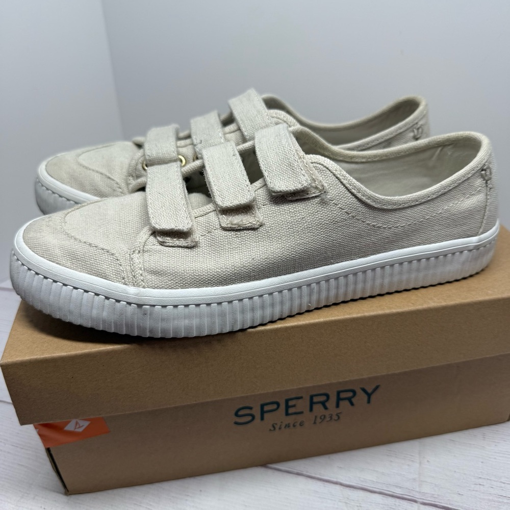 Sperry Crest Loop Sneaker Hook & Loop Closure Ivory/Cream - Size 9.5 Women